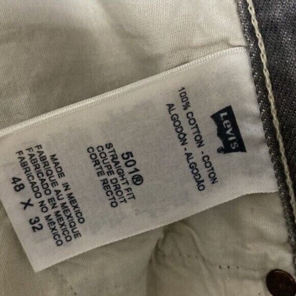Levi’s straight legs mens Jean Gray size 48X32 vintage button fly - Picture 7 of 9
